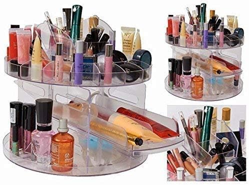 Conava Glam Caddy Rotating Cosmetic Organizer Holds Up to 200 Items Spins 360 Degrees