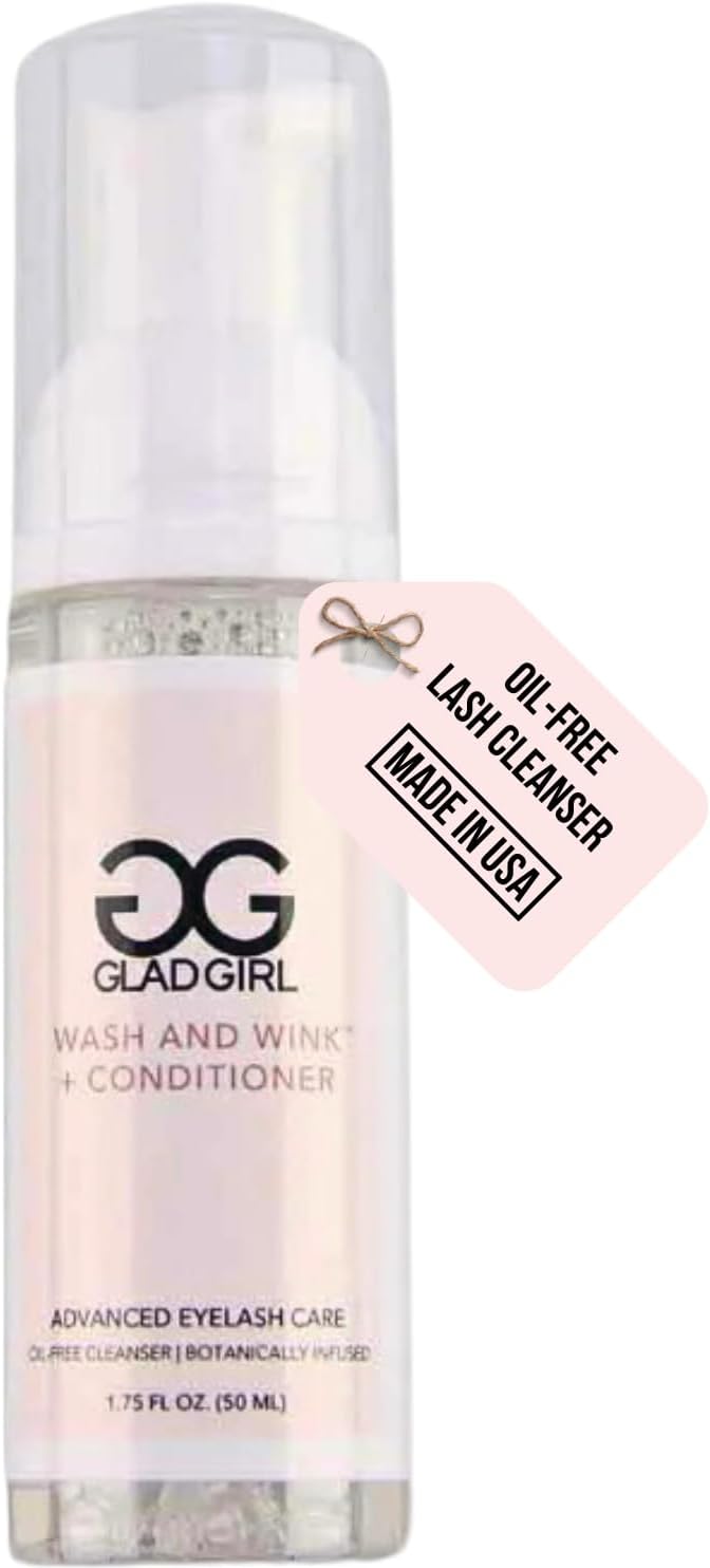 Eyelash Extension Cleanser Wash And Wink™ - Eyelash Shampoo + Conditioner - Glad Lash - Non Irritating Foaming Liquid