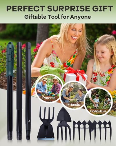 3 in 1 Hoe, 45 Inch Garden Hoe Long Handle for Weeding, Hoe Cultivator 2 in 1 Hand Garden Tools for Gardening Planting - Image 7
