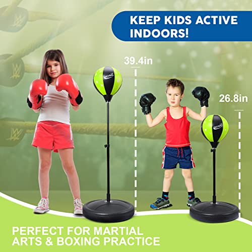 Toy Life Punching Bag For Kids Boxing Bag With Gloves Kids Boxing Punching Set Stand Height Adjustable Punching Bag For Kids 3 4 5 6 Years Old Boy Indoor Toys For Kids Best Boxing Gifts #TOP6