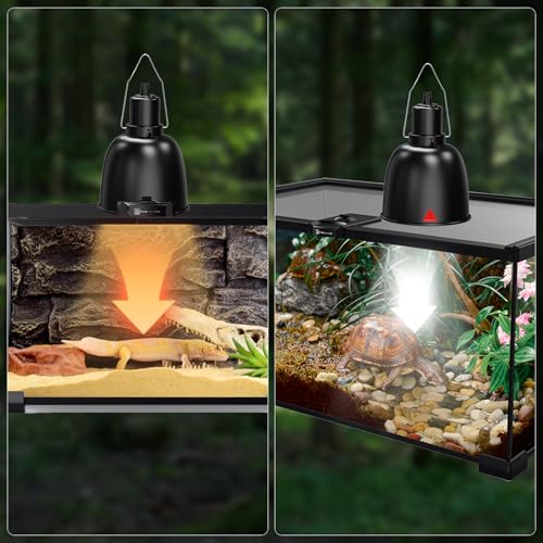 Kweetle REPTILE LIGHT FIXTURE With Thermostatic Timer, 5.5 Inch Deep Dome Reptile Lamp Fixture Timer Reptile Heat Lamp Fixture thumb #5