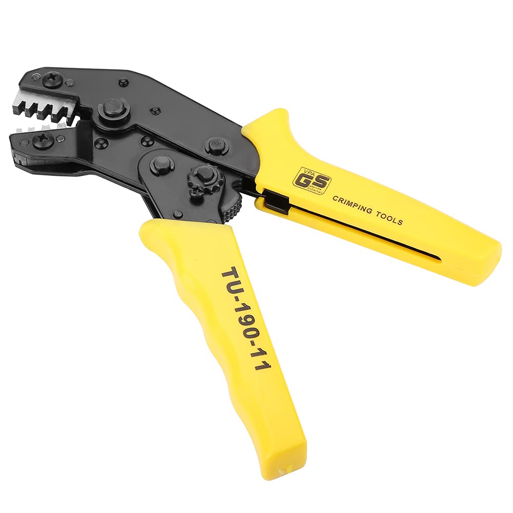 Alicates de engarzado de terminales de acero al cromo vanadio, herramienta de engaste Pelacables para trabajos eléctricos AWG 28 18 con agarre cómodo