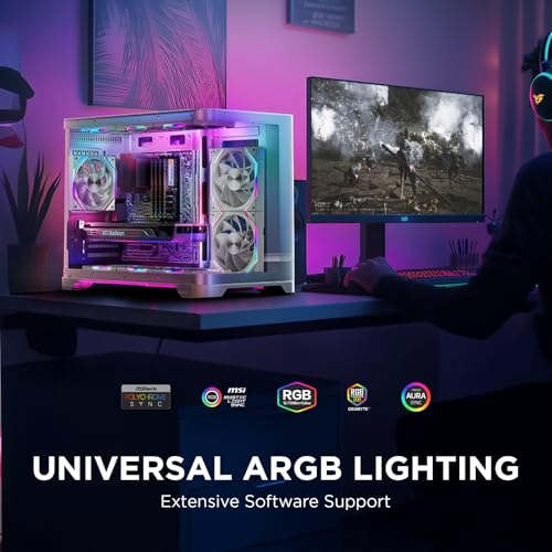 Asiahorse Nyota 120mm Case Fan with Efficient Cooling, ARGB Fan Lighting, 800-1800RPM Speed Control, and Whisper-Quiet Operation Under 29 dB, Unique Design for PC 3