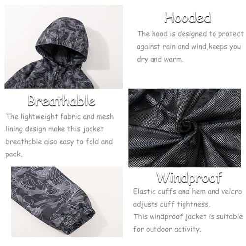 Image of SNOW DREAMS Boys Waterproof Rain Jacket Windbreaker Lightweight Coat Kids Raincoat Outerwear