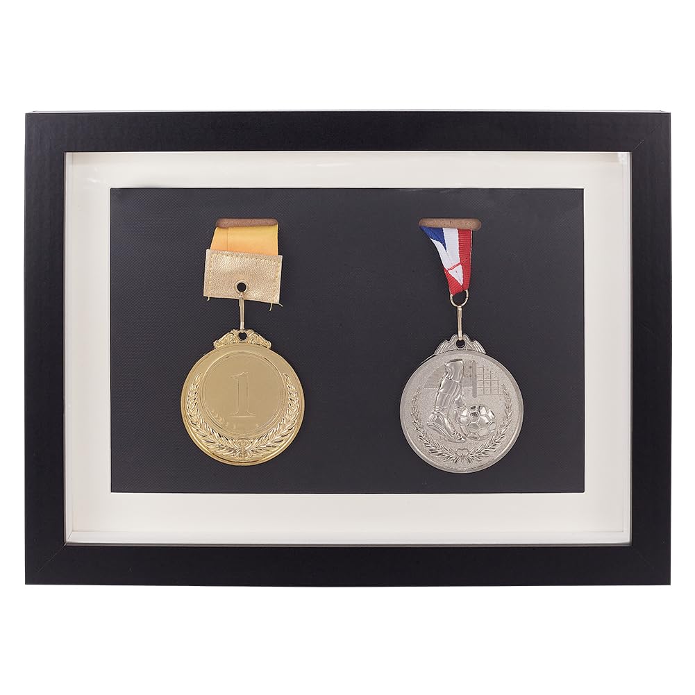 Cadre photo pour médailles rectangulaire en bois pour ranger vos trophées