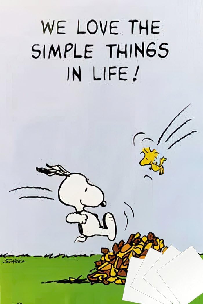 POSTER STOP ONLINE Peanuts - TV Show - Comic Poster (We Love The Simple Things in Life!) (Snoopy & Woodstock) (Size: 24" x 36") (Laminated Poster & Strips)
