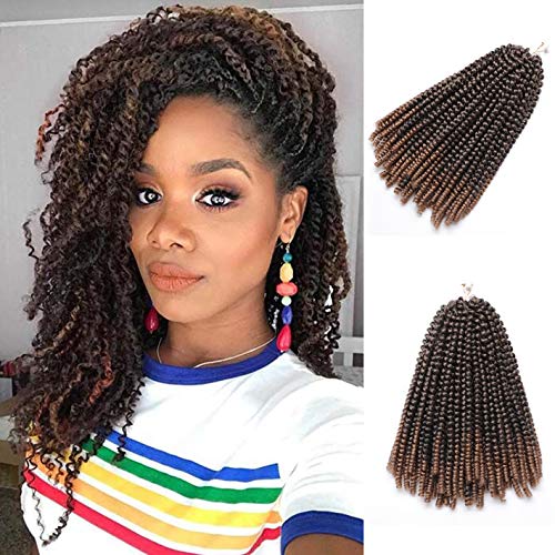 Spring Twist Hair 3 Pack Ombre Crochet Braids Bomb Twist Hair Synthetic Natural Braids Fluffy Hair Extensions