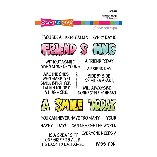 Spellbinders Stampendous FransFormer™ Friends Hugs Clear Stamps, Grey