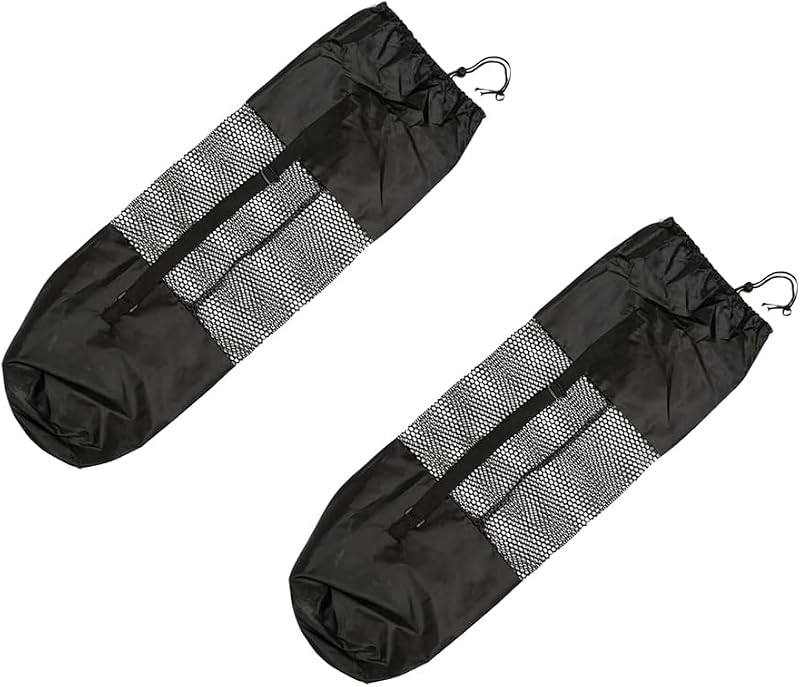 2 Pcs Yoga Mat Mesh Bags Portable Exercise Yoga Mat Carriers Large Yoga Mat Storage Bags with Adjustable Strap