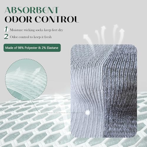 6 Pairs Athletic Socks, Ankle Socks with Arch Support, Thickened Cushioning Terry for Running4