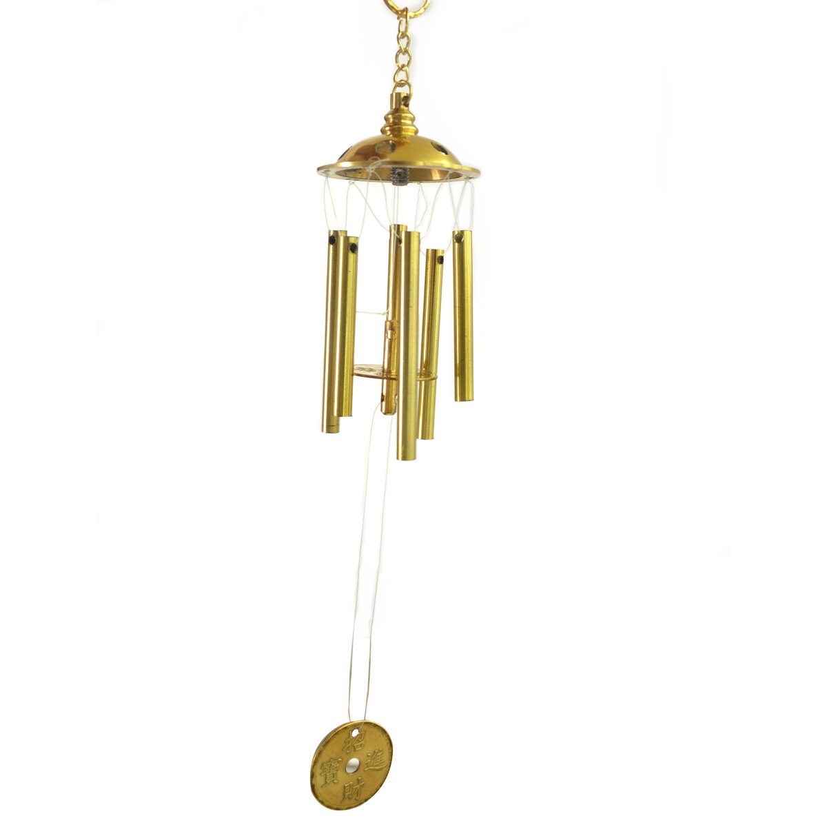 fengshuisale Feng Shui Brass 6 Rod All Metal Windchime W Free Red String Bracelet J2004