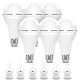 A21 6PK Emergency-Rechargeable-Light-Bulb, Keep Lighting During Power Outage, 12W 6500K LED 65W Equivalent Light Bulbs, 1200 mAh Battery Backup Light Bulbs for Home Power Failure