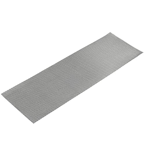 Aggauto 47X16 Inches Car Pickup Truck Grill Mesh Spoiler Bumper Vent Aluminum Alloy Automotive Grille Insert Air Intake Racing Rhombic Hole 10X20Mm Black #TOP6