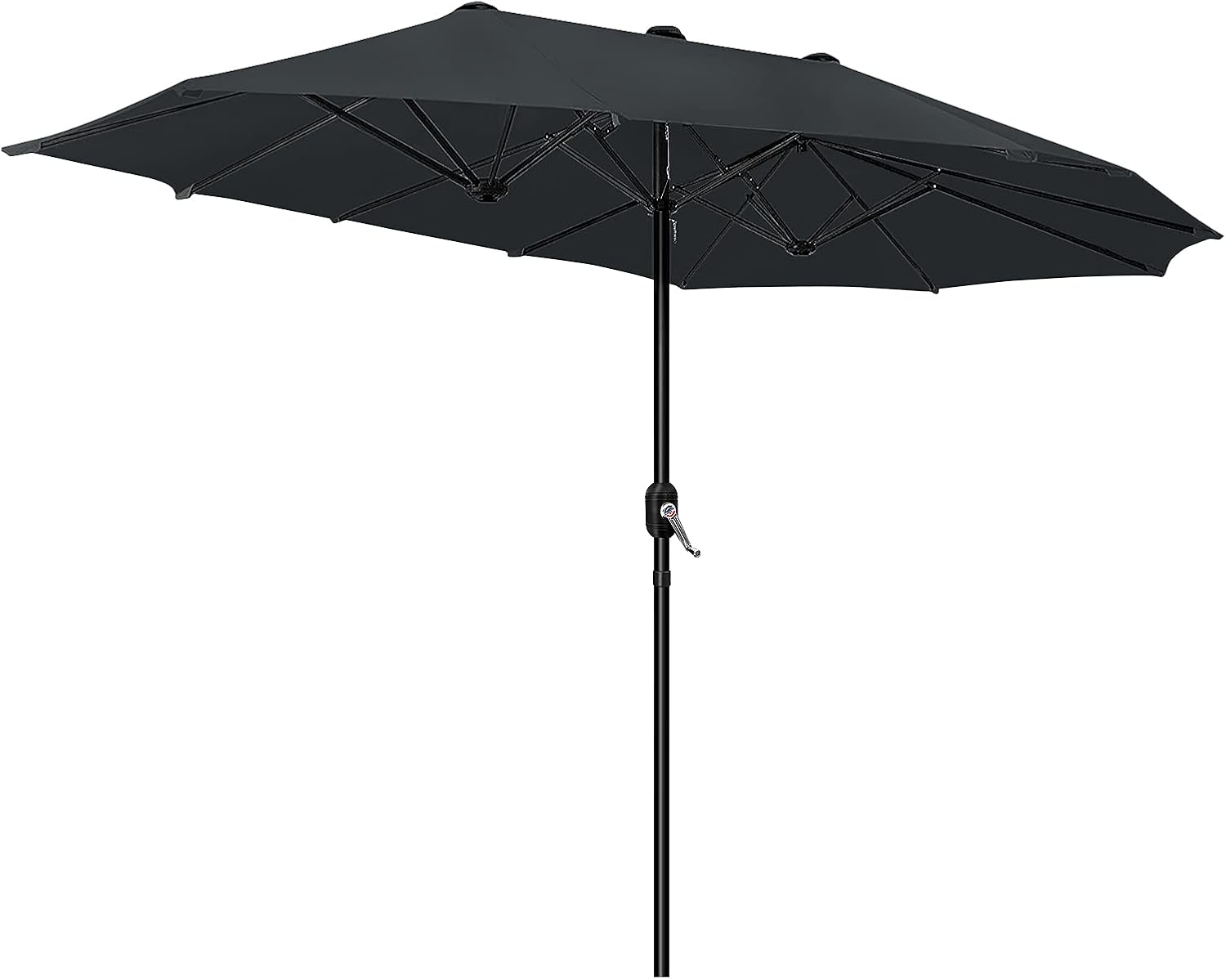 UISEBRT Sombrilla doble de aluminio con manivela, protección UV 50+.