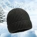 Mens Beanie – Warm Fleece Lined Thick Winter Hats for Men & Women, Fashionable Thermal Skully Cap, Classic Ribbed Knit Hat with Turned-Up Cuff for Outdoor Sports & Casual Wear Black