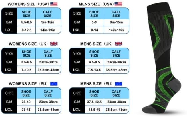 JIAXCOMFOR Compression Socks 20-30 mmHg Men and Women, Best for Running, Travel, Recovery S/M