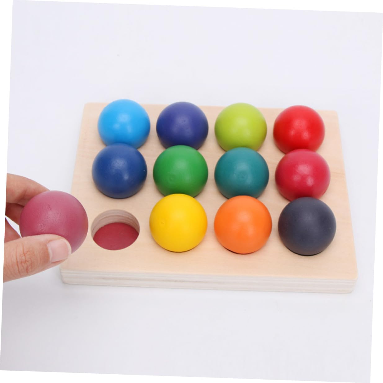 Juguete de Madera de Clasificación Arcoíris 12 Colores para Niños