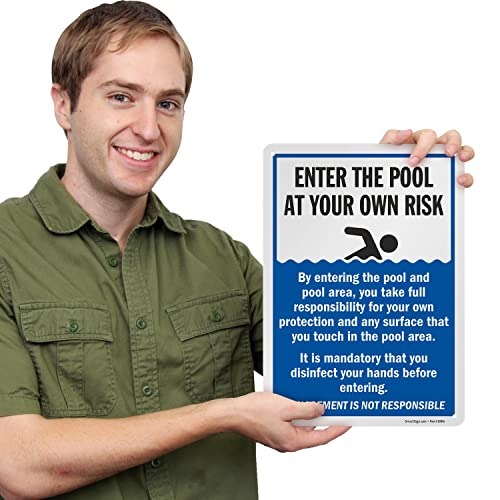 Cartel metálico 14x10 pulgadas aviso piscina miniatura 2
