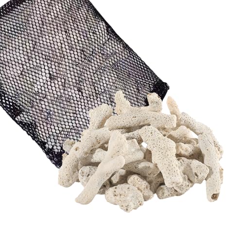 Hakefyna 1.1 LB Coral for Fish Tank Filter Crushed Coral for Aquarium Pond Filter for Aquarium - Crushed Coral for Freshwater Aquarium Aquarium Filter Coral Stones Each One is Hand Selected