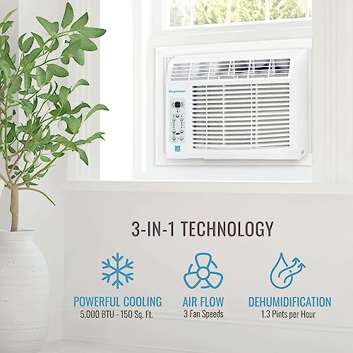 Keystone Energy Star 5,000 Btu Window Mounted Air Conditioner & Dehumidifier With Smart Remote Control - Quiet Window Ac Unit For Apartment, Living Room, Bathroom & Small Rooms Up To 150 Sq.ft. #TOP5