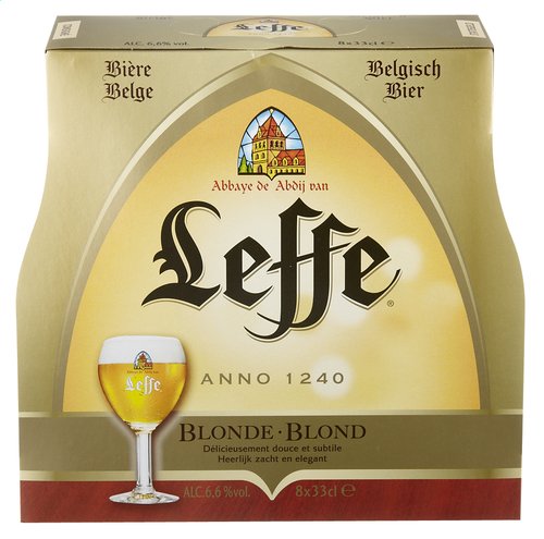 8 Flaschen Leffe Blond Belgisches Abtei Bier inc. 0.64€ MEHRWEG Pfand Cover