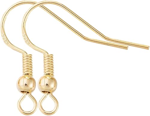 Miniatura 7 de Ganchos de oro para aretes, 80 piezas40 pares, cables de oreja, 240 piezas hipoalergénicas de joyería con anillos de salto y tapones de silicona