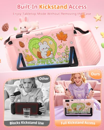 Image of FASTSNAIL Protective Cute Case Cover for Nintendo Switch 2 with Rabbit Skin
