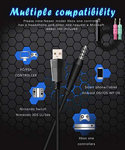 Svyhuok Ps4 Gaming Headset Pro Rgb Gaming Headphone For Xbox One Pc With Mic Stereo Surround Over-Ear Headset 7 Colors Rainbow Light& Noise Cancelling For Laptop Tablet Mac Kids #TOP4