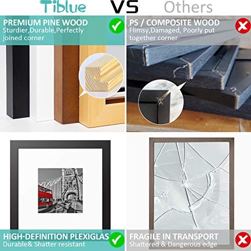 8X8 Picture Frames Black Solid Wood Display Pictures 6X6 Or 4X4 With Mat Or 8X8 Without Mat - 8X8 Inch Square Photo Frames With 2 Mats Multi Photo Frames Collage For Wall Or Tabletop Mount, Set Of 4 #TOP6