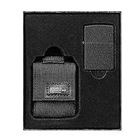 Zippo Unisex’s Black Tactical Pouch Crackle Windproof Lighter Gift Set, One Size