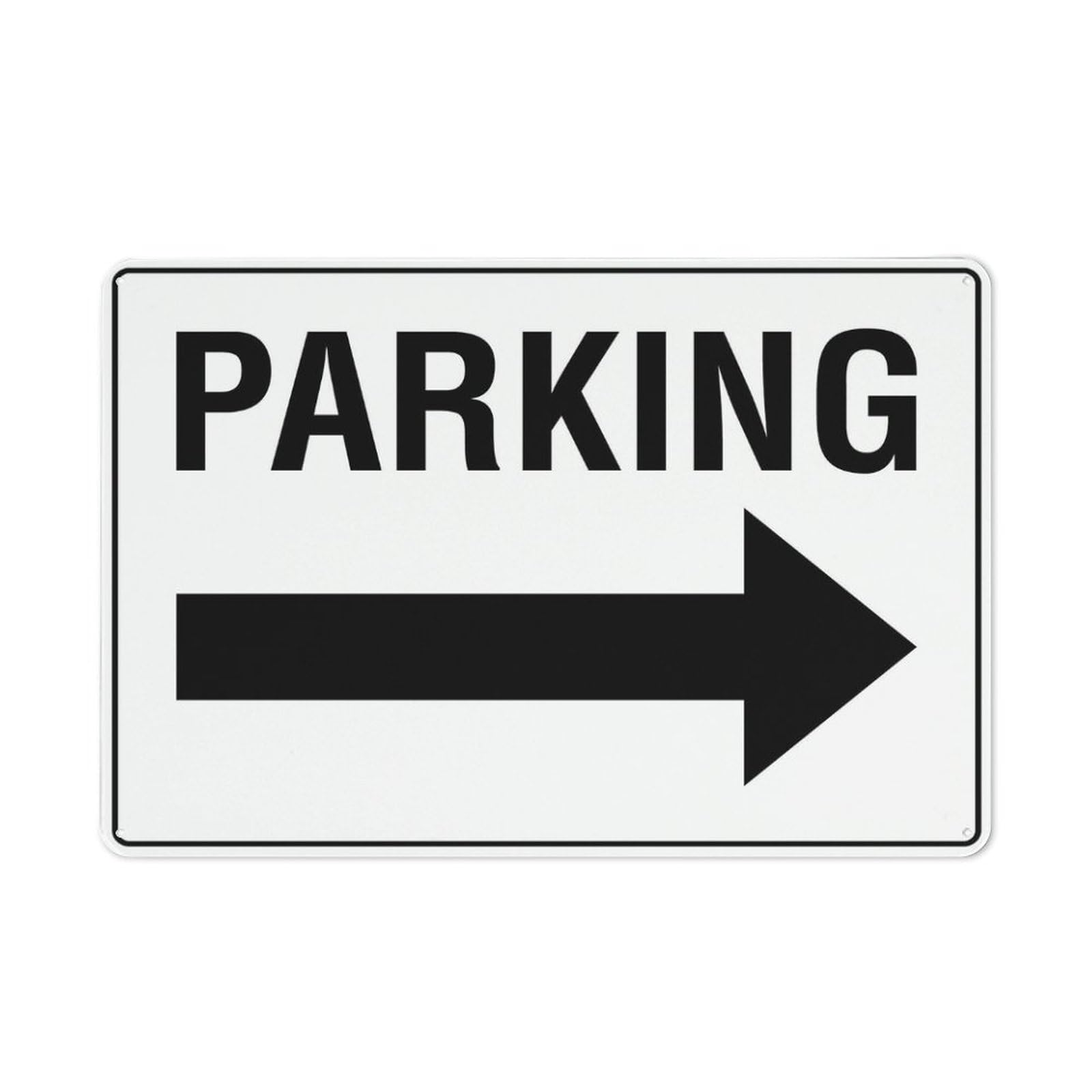 Parking (Right Arrow) Sign, 8x12 Inch Rustproof Aluminum Metal Sign, Multicolor