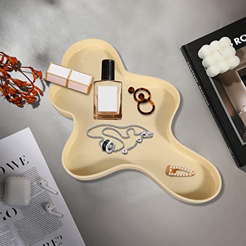 Lioong Abstract Decorative Trays Cloud Coffee Table Tray Decorative Trinket Jewelry Catchall Trays Vanity Trays Perfume Organizer Tay For Living Room Table Bathroom Counter Bedroom Dresser thumb #3