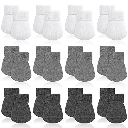 12 Pairs Baby Preemie Mittens Preemie Gloves No Scratch Baby Mittens Newborn Cotton Gloves for Premature Newborn Girls Boys(Light Gray, Dark Gray, White)