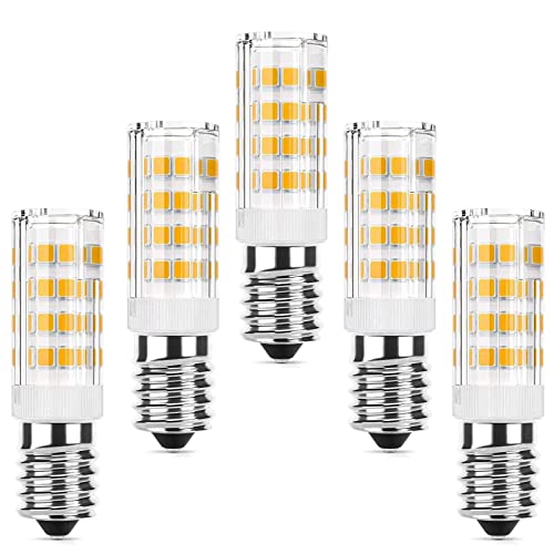 E14 LED 5W Birne, Ersatz für Halogenlampe E14 50W, E14 Maiskolben Led Lampe, AC220V E14 Mini Glühlampe, 51 LEDs 400LM, 360° Abstrahlwinkel, Nicht dimmbar, Warm Weiß 3000K, 5er pack Cover
