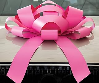 BigBows Giant Pink 30 inch Magnetic Car Bow, Weather Resistant Vinyl