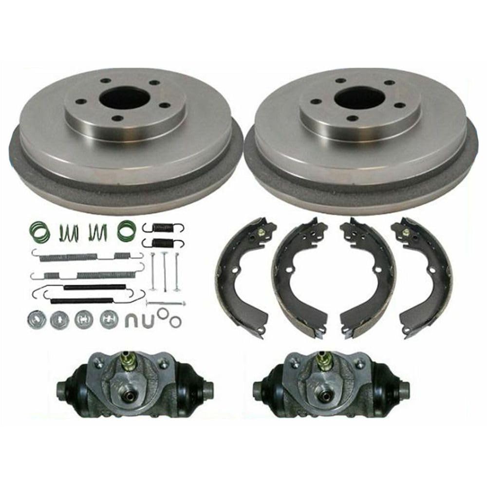 Complete Rear Drum Brake Kit For Subaru Impreza (1996-2004 Wagon With 4-Wheel ABS) - Includes Shoes, Wheel Cylinders (6-Piece Set)