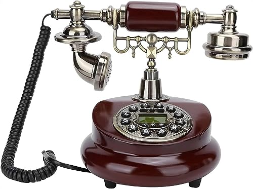 Téléphone rétro filaire ELzEy avec double système FSK et DTMF et cadran rotatif classique