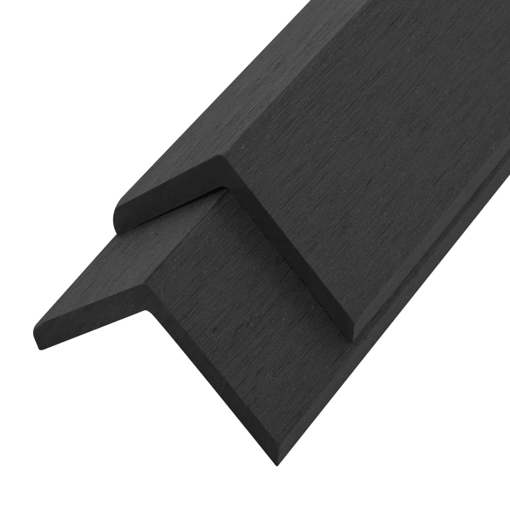 Materiały budowlane 5 szt. listwy tarasowe WPC 170 cm, czarne okucia