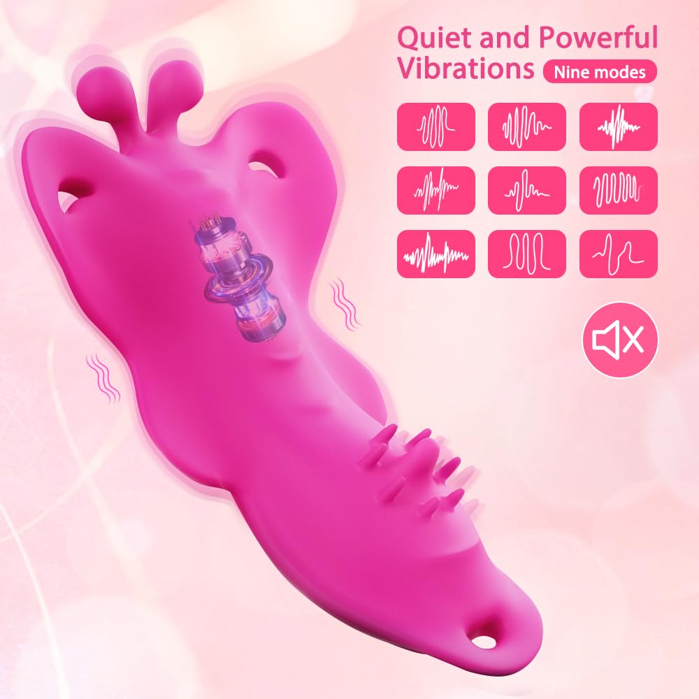 Vibrador de mariposa para clítoris femenino, con aplicación y 9 modos de vibración, juguete sexual con arnés para mujeres, juguete S duro