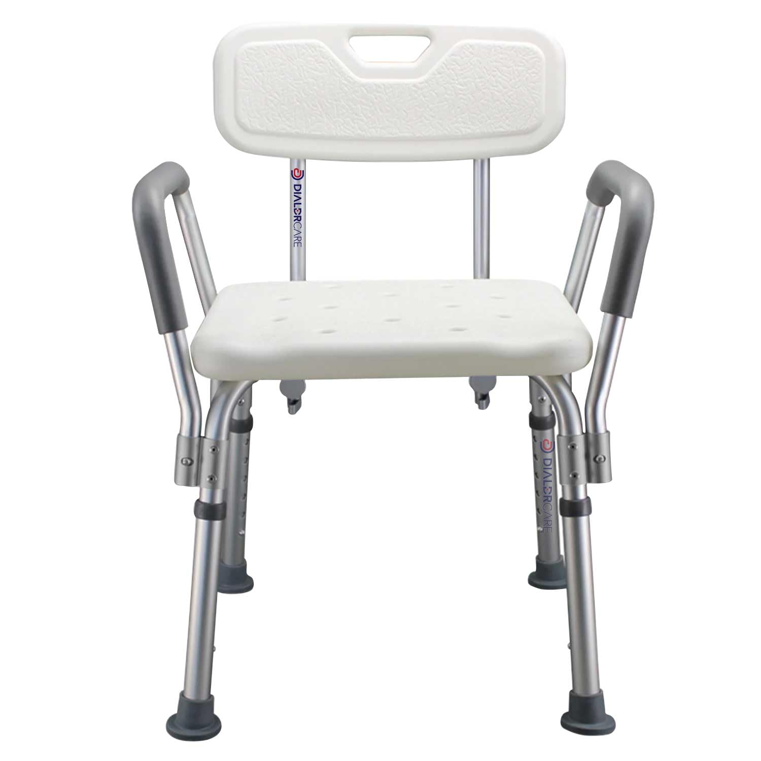 DIALDRCARE Medical Tool-Free Assembly Portable Adjustable Bathtub Shower Chair with Arms (Shower Chair)