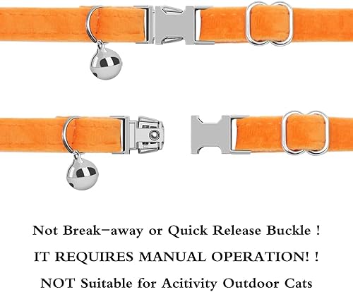 Miniatura 6 de Collar de gato personalizado con placa de nombre, collares ajustables de nailon resistente para identificación de gato con campana, personaliza el