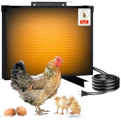 Ziopetru Chicken Coop Heater, Winter Poultry Warmer Coop Heater, Radiant Coop Heating Panel 9ft Anti-bite Cable, Suitable for Keeping Chickens Dogs Cats and Other Pets Warm Cover