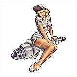 Höhe des Aufklebers ca 10cm 598 Pin-Up Aufkleber Sticker