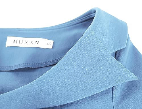 Muxxn MX-8118-AIRY BLUE 1-S Women'S Sweetheart Neckline Bodycon Dresses Split Wedding Guest Formal Pencil Dress  thumb #2