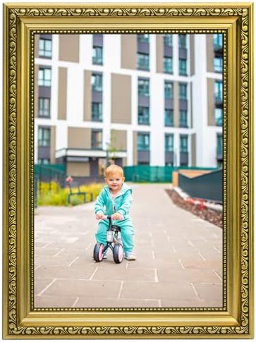 Gold A3 Ready to hang Ornate Shabby Chic Picture/Photo/Poster frame with MDF backing board and High Clarity Styrene Shatterproof Perspex Sheet - FBA - oscp-2-gld-A3