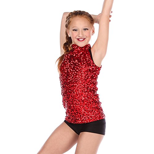 Alexandra Collection Womens Sequin Sparkle Tank Tunic Dress Just for Kix Red - Thumbnail 2