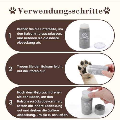 Tinioey Pfotenbalsam Hund (68g Stick) - heilt, repariert und regeneriert trockene, rissige & beschädigte Pfoten, Pfotenpflege Pfotenschutz Hund, Hundepfoten Balsam, Hundezubehör, Hunde Geschenke