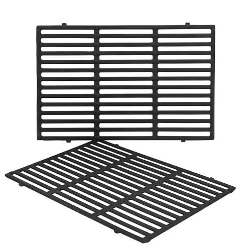 Leship 18.75 Grates for Weber Genesis II 300 Series Grills Genesis II E/S 310 315 325 330 335 Gas Grills Cast Iron Grill Grates Replacement Parts for Weber 66095 66805 (18.75 x 13.25)