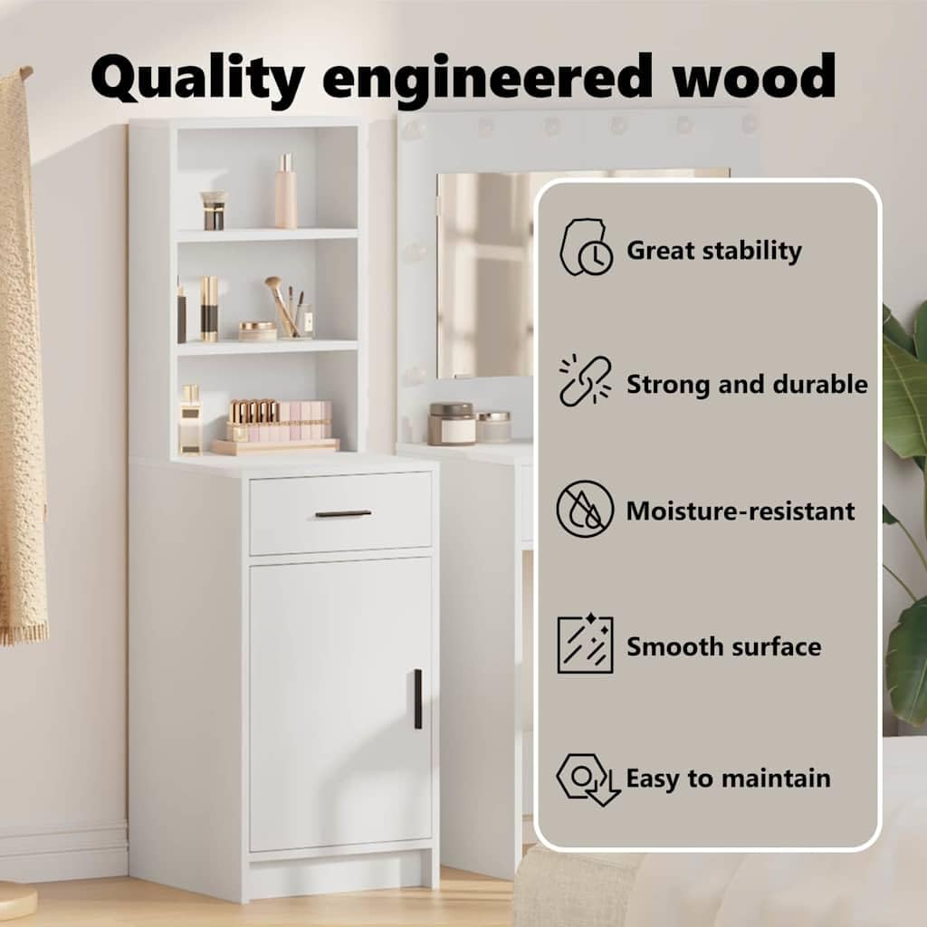vidaXL Haut Armoire Blanc 41 x 40 x 135 cm Bois d'ingénierie