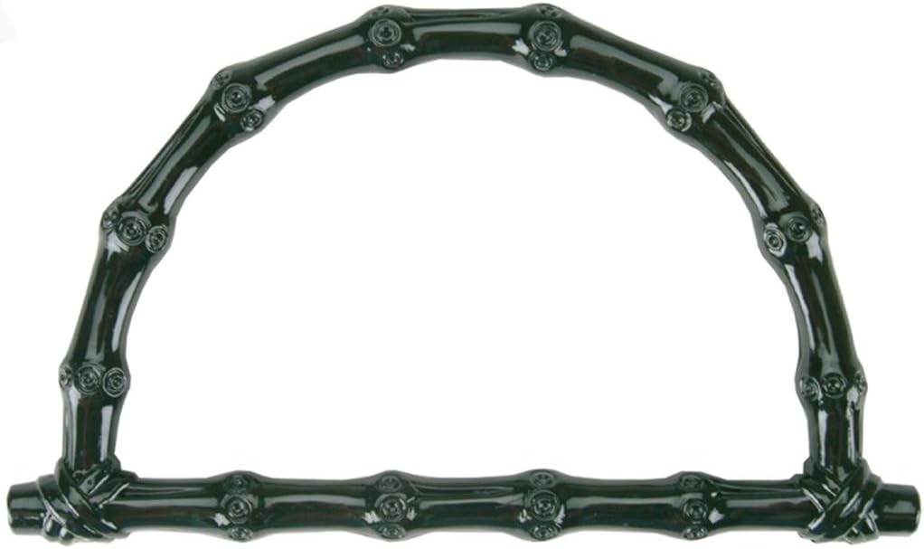 Darice 1972-16 Plastic Bamboo Look Half Round Purse Handle, 7-1/4-Inch, Black,Pack of 2